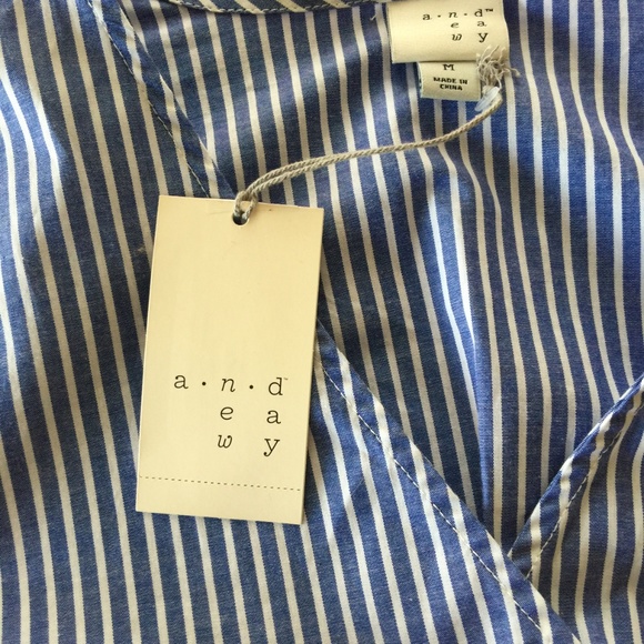 A New Day Chambray Faux Wrap Stripe Dress - Picture 8 of 8